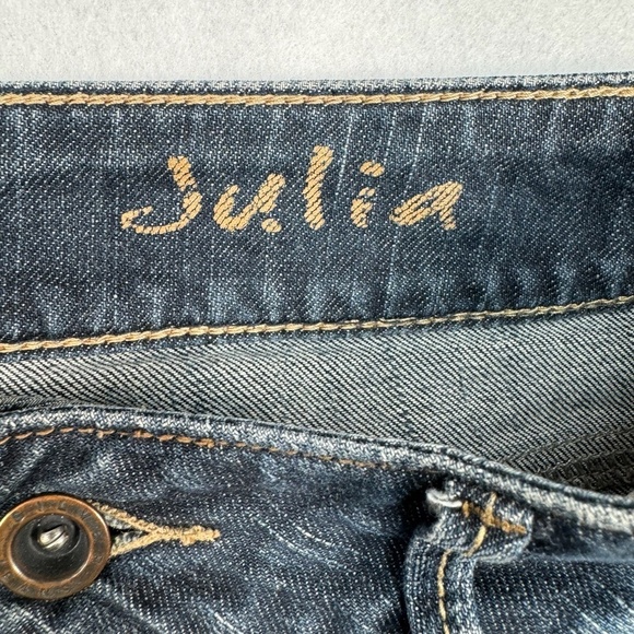 Silver Bootcut Flare Julia Jeans Womens Size 29X32 Dark Wash Mid Rise - Picture 6 of 14